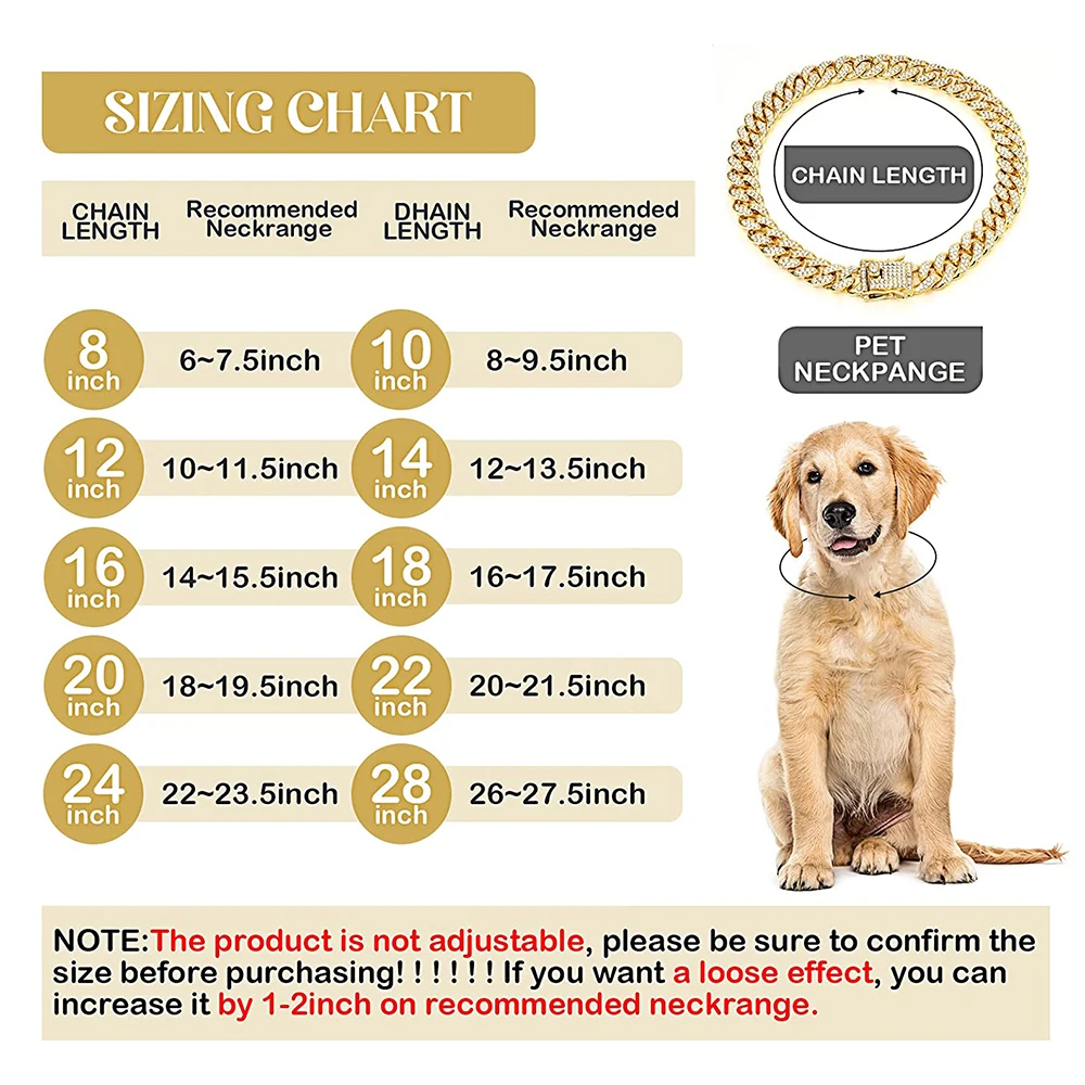 Rhinestone Dog Chain Collar Me - Chain Quick Link ulasan dan harga