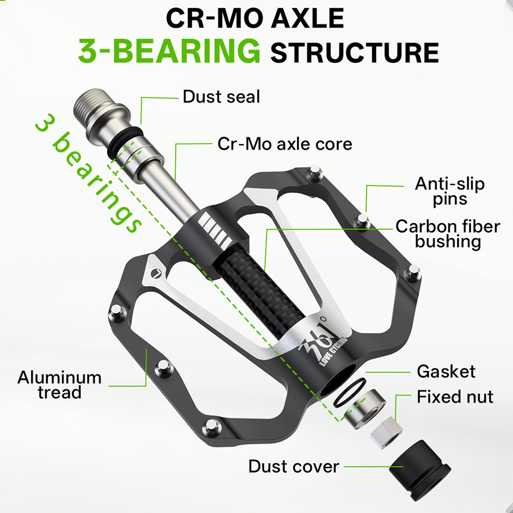 361 Degrees 3 Bearings Bike Pe - Pedal Platform Flat ulasan dan harga