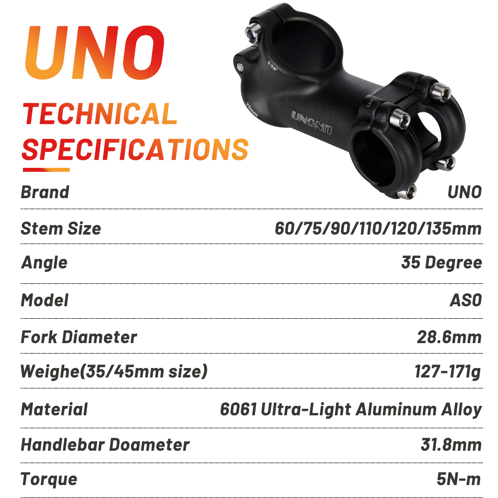 UNO Aluminum Alloy Bike Stem R - Handlebar Riser Stem ulasan dan harga