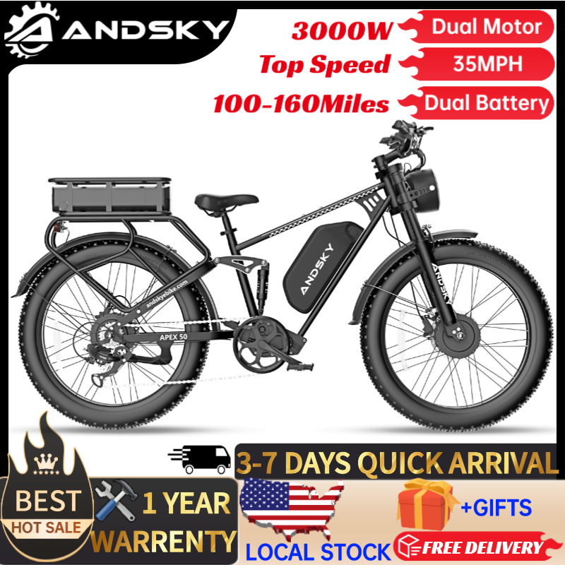 ANDSKY Apex50 AWD Electric Bik - Shock Pump Suspension ulasan dan harga